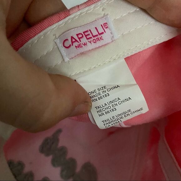 Capelli Hat Tie Dye Good Vibes Kids Pink Embroidered Silver Casual Trendy Cute - Picture 10 of 11